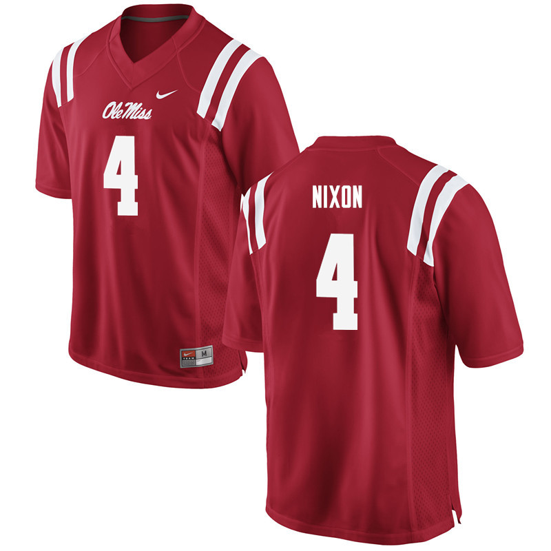 Men Ole Miss Rebels #4 Tre Nixon College Football Jerseys-Red